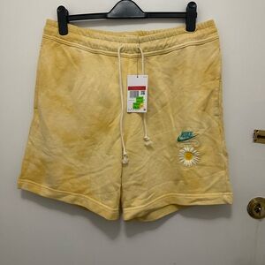 Nike Women's Athletic Shorts in Yellow with Daisy Embroidery